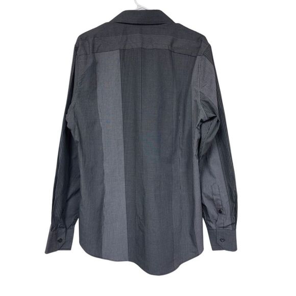 Murano Black Gray Button Down Shirt Modern Comfort Slim Fit Size Large - Picture 2 of 3